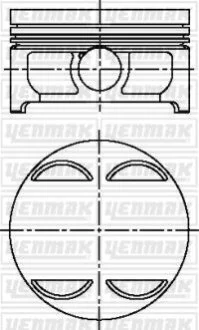 Поршень з кільцями і пальцем (размІр отв. 92 / STD) BMW E39 540i, X5 E53 4.4 i (8ц) (M 62 B 44 LEV) YENMAK 3104611000