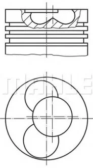 Поршень з кільцями, VW Caddy III, 2.0, 04-10 MAHLE / KNECHT 030 91 02