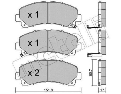 Комплект гальмівних колодок (дискових) METELLI 22-0902-0