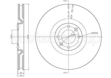 CITROEN диск гальм. передн. DS4/DS5 11- CIFAM 8001483C