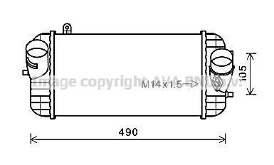AVA HYUNDAI Інтеркулер GRAND SANTA FE 2.2 13-, SANTA FE III 2.0, 2.2 12-, KIA AVA COOLING HY4326 (фото 1)