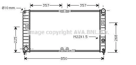 AVA OPEL Радіатор системи охолодження двигуна SINTRA 2.2 16V 96-, VAUXHALL AVA COOLING OL2285