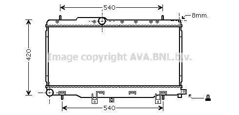 AVA SUBARU Радіатор системи охолодження двигуна IMPREZA 2.0 01-, 2.5 05- AVA COOLING SU2057 (фото 1)
