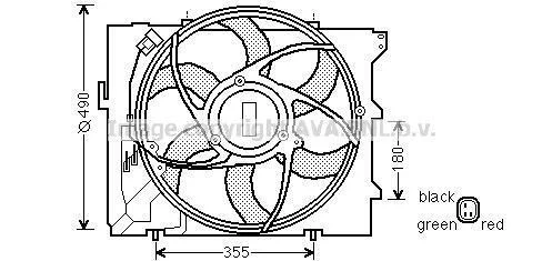 AVA BMW Вентилятор радіатора 1 (E81), 1 (E87), 3 (E90), 3 Купе (E92) AVA COOLING BW7523 (фото 1)