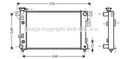 AVA CHRYSLER Радіатор системи охолодження двигуна LE BARON 86-96 AVA COOLING CR2032 (фото 1)