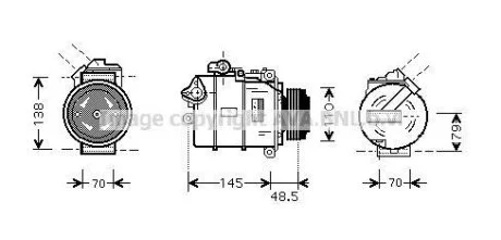 Компресор кондиціонера BMW (вир-во AVA) AVA COOLING BWAK309