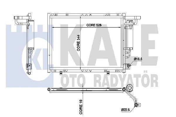 FORD Радіатор кондиціонера (конденсатор) B-MAX 1.5 TDCi 12-, FIESTA VI 08- KALE 342520 (фото 1)