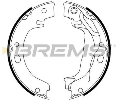 Комплект гальмівних колодок, стоянкове гальмо BREMSI GF0970