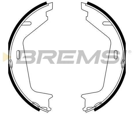 Комплект гальмівних колодок, стоянкове гальмо BREMSI GF0608A (фото 1)