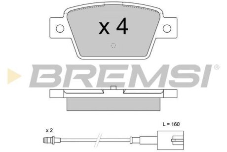 Комплект гальмівних накладок, дискове гальмо BREMSI BP3511