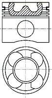 Поршень с кольцами і пальцем (размер отв. 84.50 / +0.50) OPEL ASTRA G 2.0 99-, VECTRA C 2.0 97- (дизель) NURAL 8712600700