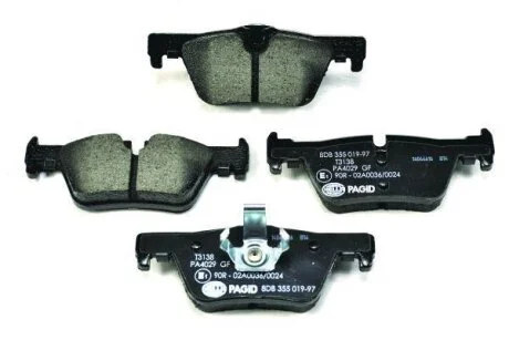 Колодки гальмівні дискові комплект задні HELLA PAGID 8DB 355 019971