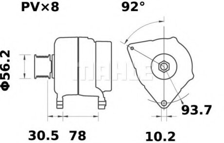 Генератор (14В, 95А, (en) new with a deposit) JCB 3CX, 3CX-2, 3CX-4, 3CXC, 3CXS, 3CXT, 4CN, 4CN-4, 4CS, 4CX, 4CXC, 524-50, 526, 526-56, 527-55, 527-58, 531, 531-70WM, 536, 536-60, 536-60DS, 536-70 MAHLE / KNECHT MG23 (фото 1)