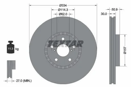 Гальмівний диск TEXTAR 92147900