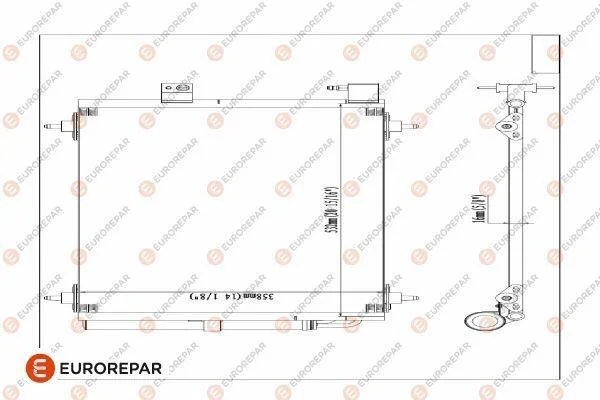 Радіатор кондиціонера Citroen C5 II/III/C6/Peugeot 407 1.6-3.0D 04- EUROREPAR 1610161080 (фото 1)