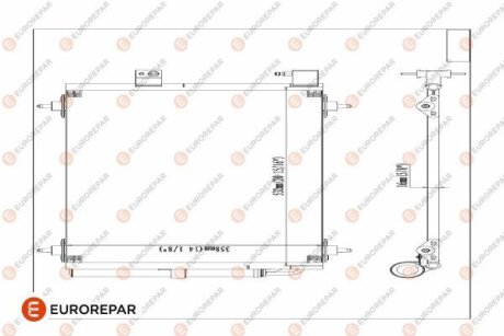 Радіатор кондиціонера Citroen C5 II/III/C6/Peugeot 407 1.6-3.0D 04- EUROREPAR 1610161080