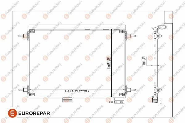 Радіатор кондиціонера Berlingo/Partner1.1/1.4/1.6HDI/1.9D 98- EUROREPAR E163277 (фото 1)