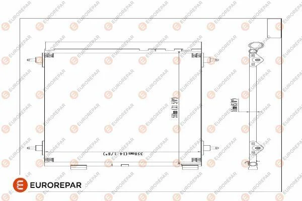 Радіатор кондиціонера Berlingo/307/Partner 1.6/2.0D 00- EUROREPAR E163364 (фото 1)