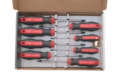 Набір викруток TORX з отвором, TX8-30, 8 шт., RED STRIPE {арт. } WURTH 575193480