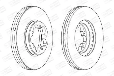 КОМПЛ.2 ШТ/ Гальмівний диск пер. FORD Tourneo Custom V362 15-,Transit V363 13- (288*33) CHAMPION 563123CH