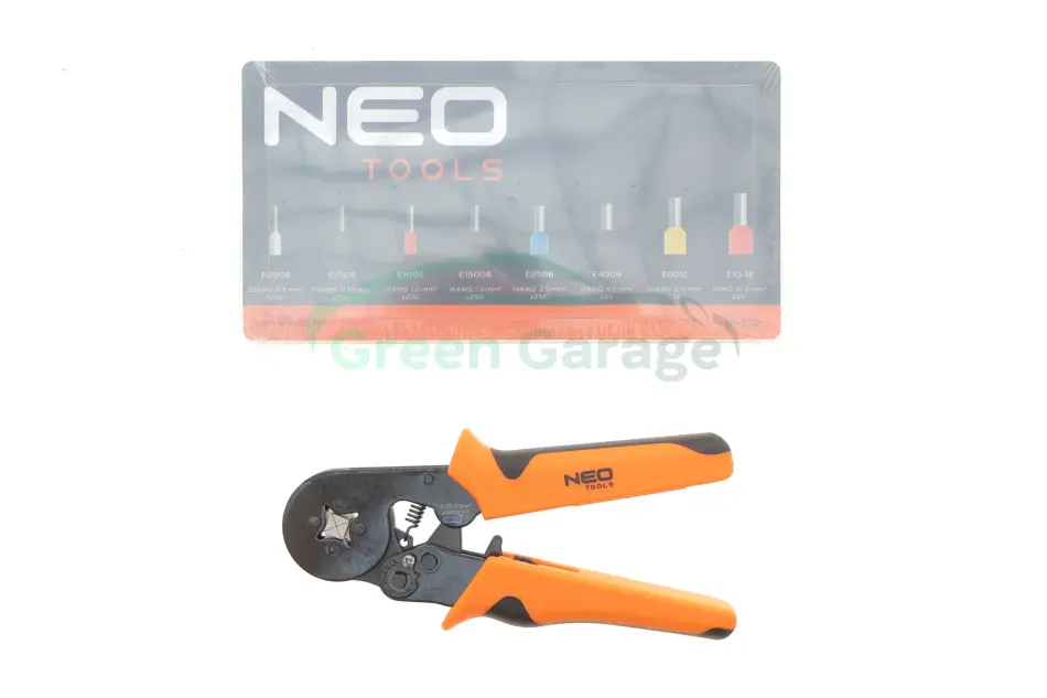 Кліщі кінцеві обтискні 205 мм + 1200 гільз NEO TOOLS 01562 (фото 1)