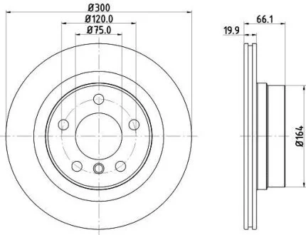 Диск гальмівний з покриттям PRO задній HELLA PAGID 8DD355120971