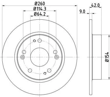 Диск гальмівний з покриттям PRO задній HELLA PAGID 8DD355118991