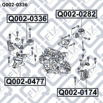 Подушка двигуна передня акпп Q-fix Q0020336