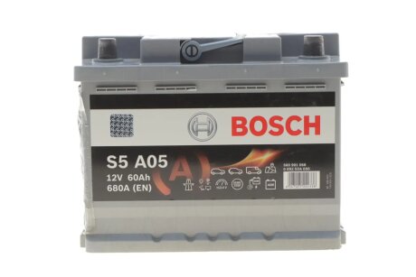 Акумулятор 12В/60Аг/680А/17,35кг BOSCH DSC0092S5A050