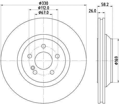 HELLA PRO DB гальмівний диск задн. W221, C216 HELLA PAGID 8DD 355 116281 (фото 1)