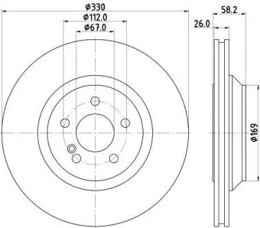 HELLA PRO DB гальмівний диск задн. W221, C216 HELLA PAGID 8DD 355 116281