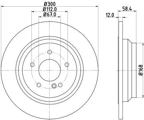 HELLA PRO DB гальмівний диск задн. W221, R230 HELLA PAGID 8DD 355 115411 (фото 1)