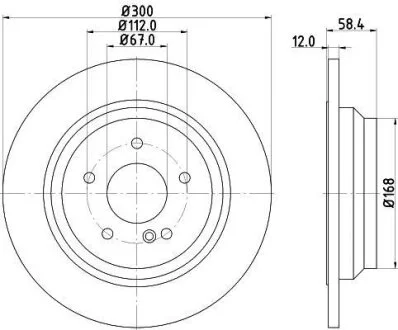 HELLA PRO DB гальмівний диск задн. W221, R230 HELLA PAGID 8DD 355 115411