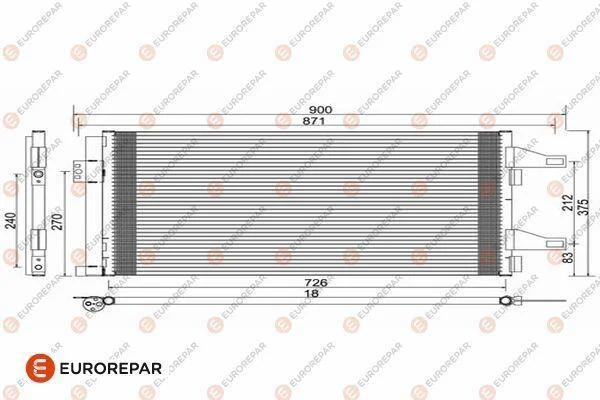 Радіатор кондиціонера Citroen Jumper/Peugeot Boxer/Fiat Ducato 2.0-3.D 06- EUROREPAR 1610161780 (фото 1)