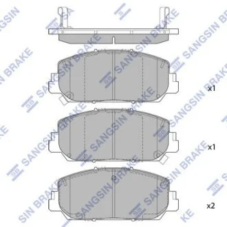 Колодки гальмівні дискові (комплект 4 шт) Hi-Q (SANGSIN) SP4026