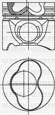 Поршень с кольцами і пальцем (размер отв. 79.51 / STD) VW CADDY 1.9TDI 3-й / 4-й цил !!! (1Z) YENMAK 3104302000 (фото 1)