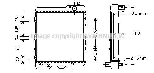 AVA AUDI Радіатор системи охолодження двигуна 80, 90, VW AVA COOLING AIA2038 (фото 1)