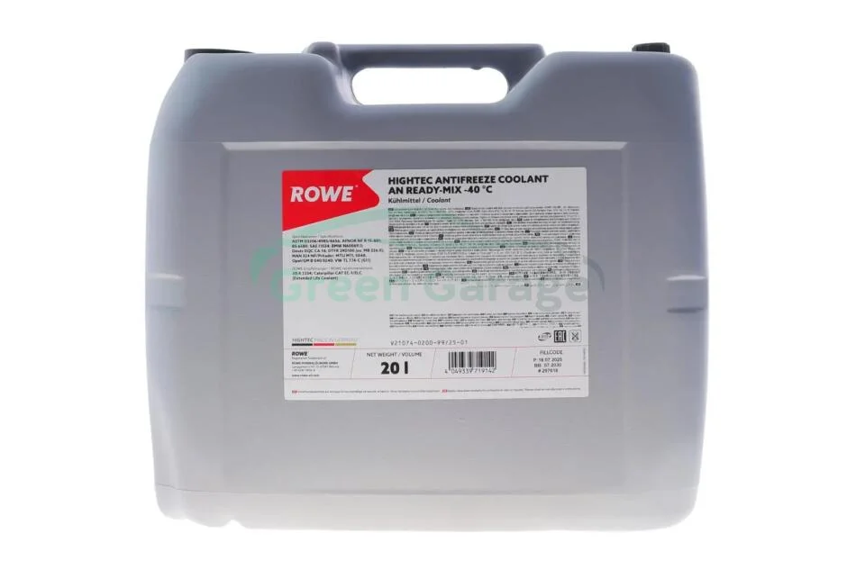 Антифриз HIGHTEC ANTIFREEZE COOLANT AN RM -40 °С (20L) ROWE 21074020099 (фото 1)