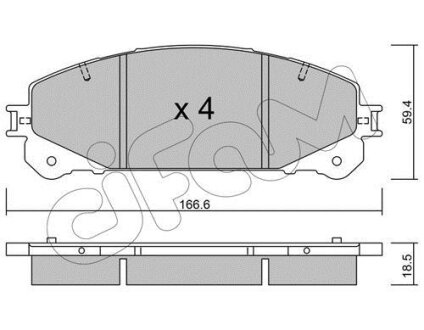 TOYOTA Комплект гальмівних колодок передні RAV 4 IV (_A4_) 2.0 (ZSA42) 12-19 CIFAM 8229381