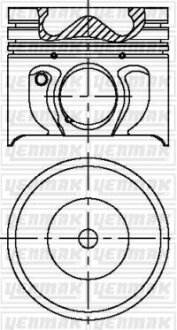 Поршень с кольцами і пальцем (размер отв. 86.01 / STD) FORD MODEO 2.0 TDCI (4цл.) (V185 Duratorq TDCI 125 PS, CD132 Duratorq TDCI 115…) YENMAK 3103459000