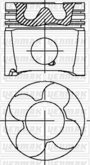 Поршень с кольцами і пальцем на 1/2/3цил. (размер отв. 78.31/STD) VW, AUDI, SKODA 2,5TDI 00- (AKE, BFC, AYM, BCZ Euro3) YENMAK 3104331000