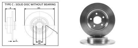 Диск гальмiвний, лiв/прав, задн APlus 61301AP