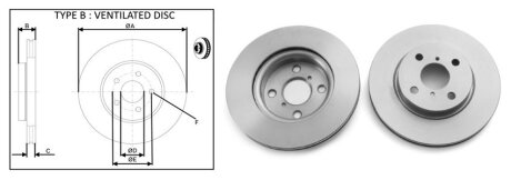 Диск гальмiвний, лiв/прав, пер APlus 61313AP