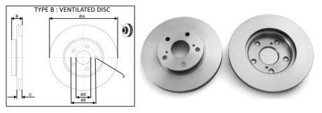 Диск гальмiвний, лiв/прав, пер APlus 61404AP