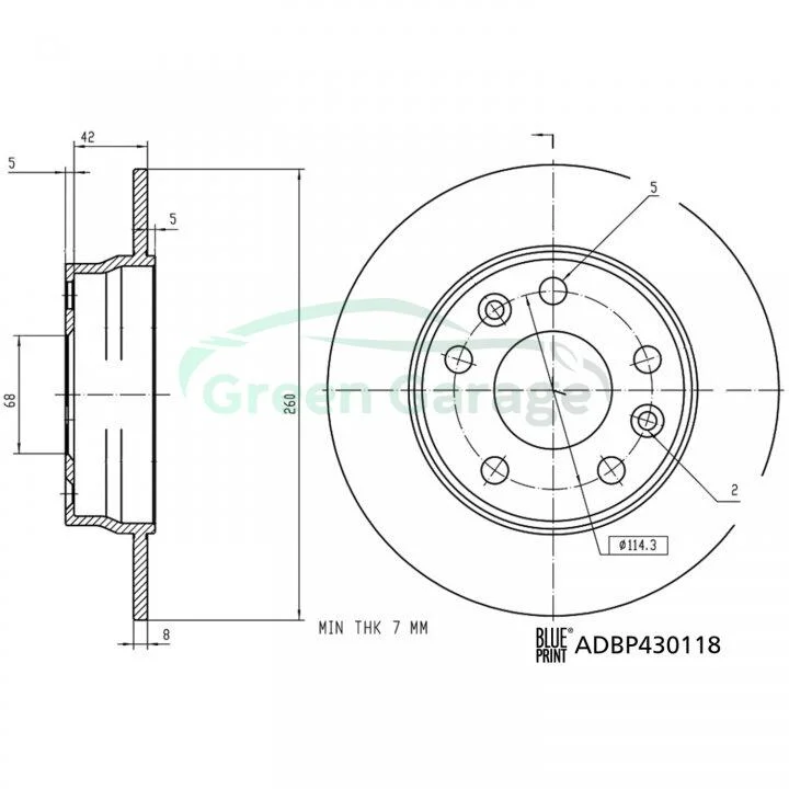 Гальмівний диск BLUE PRINT ADBP430118 (фото 1)