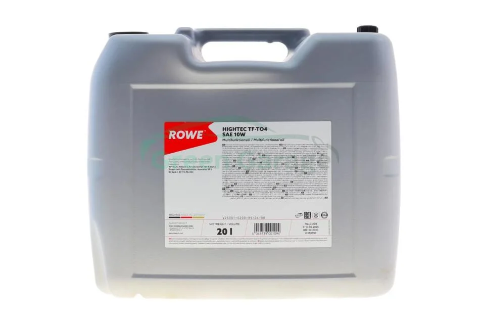 Олива трансмісійна HIGHTEC TF-TO4 SAE 10W (20L) ROWE 25031020099 (фото 1)
