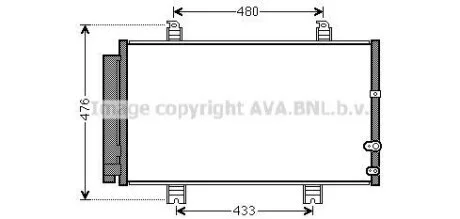 AVA LEXUS Радіатор кондиціонера (конденсатор) з осушувачем GS 250 11-, GS 350 11- AVA COOLING TO5662D