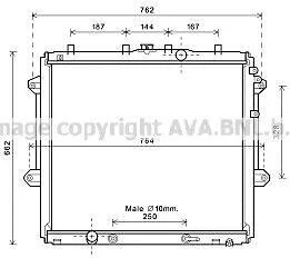 AVA TOYOTA Радіатор системи охолодження двигуна (автомат) LAND CRUISER PRADO 4.0 V6 VVT-i 09- AVA COOLING TO2616