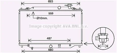 AVA MAZDA Радіатор системи охолодження двигуна 6 2.2 D 12- AVA COOLING MZ2269