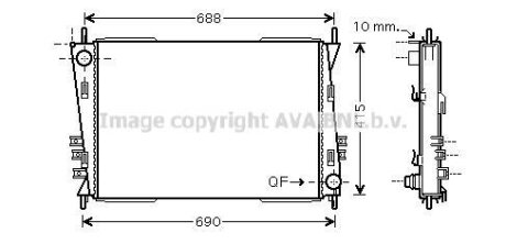 AVA JAGUAR Радіатор системи охолодження двигуна X-TYPE I 2.0-3.0 01- AVA COOLING JRA2037